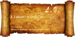 Lieber Virág névjegykártya